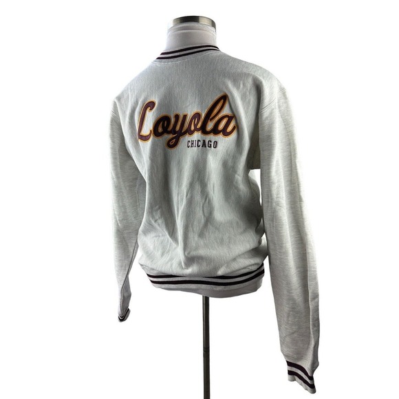 NWT Champion Reverse Weave Crew Loyola University Sweatshirt Gray Size Medium - Picture 3 of 9